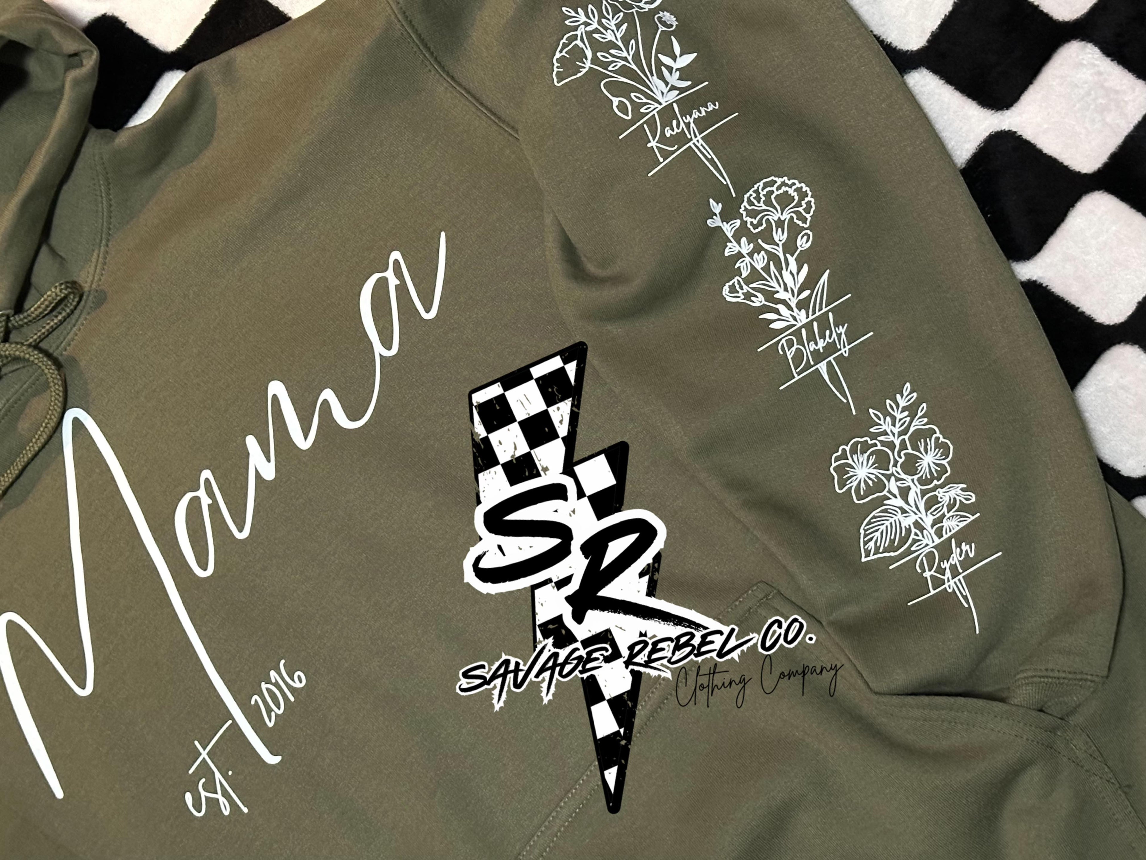Customized Birth Month Floewer Hoodie-  - Name ADD ON