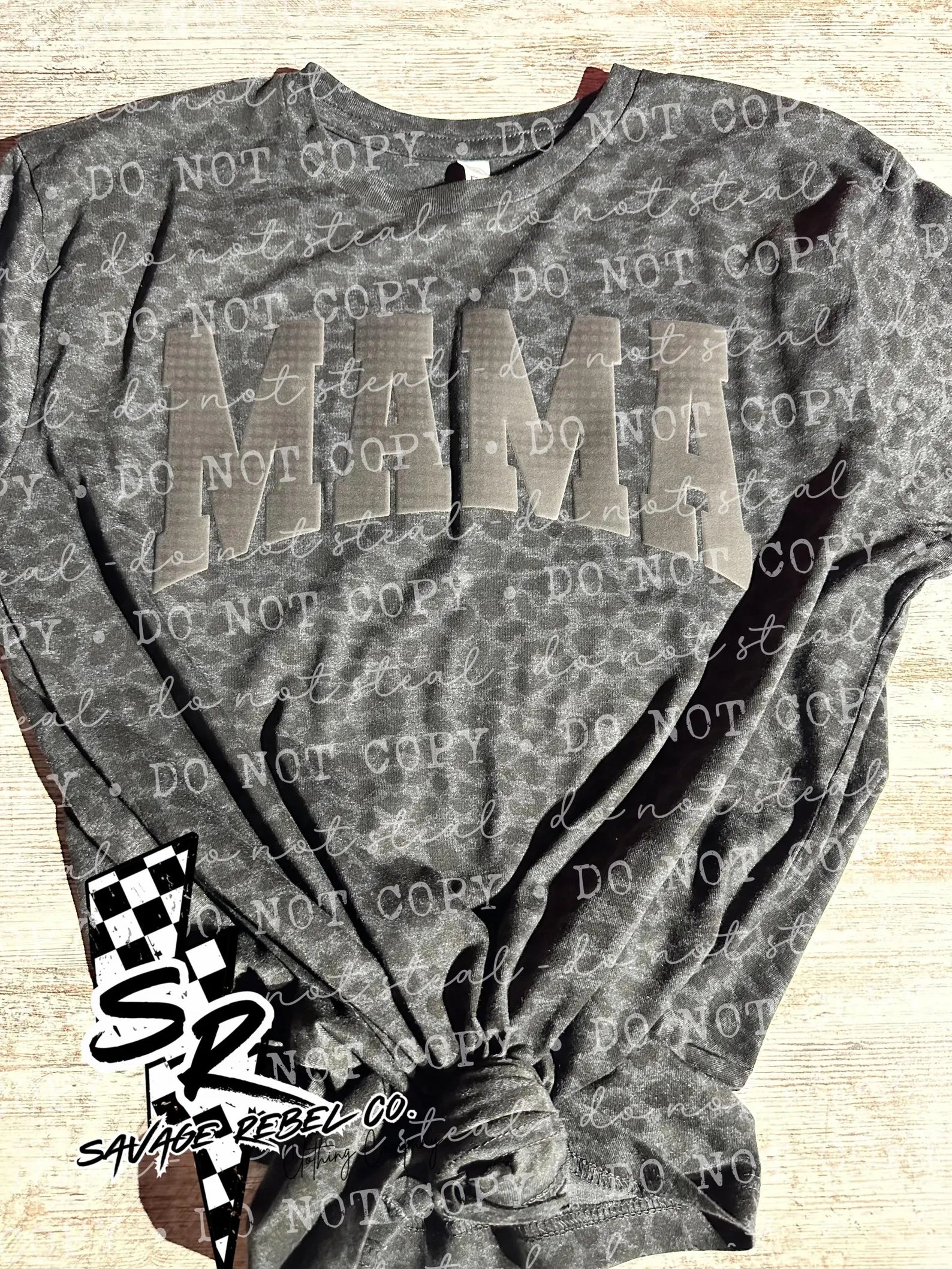 Leopard black puff tee